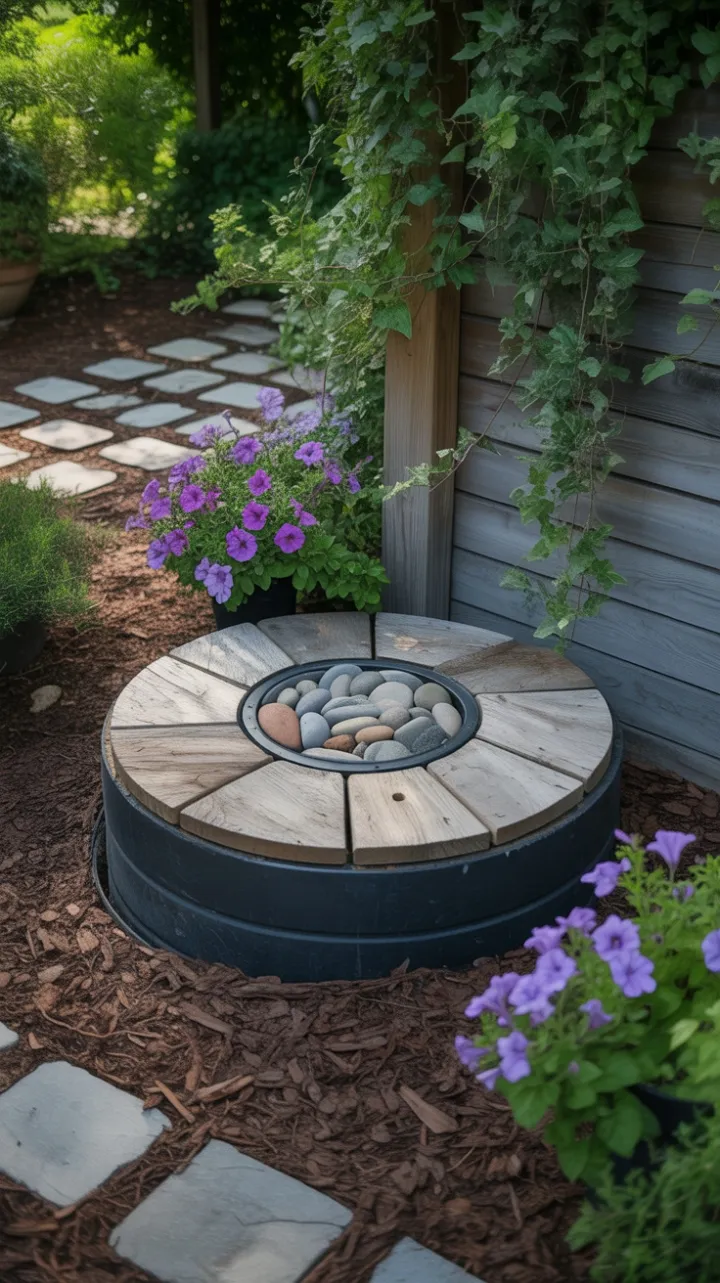 Secret Garden Hatch Crafted from Reclaimed Wood and Riverstone