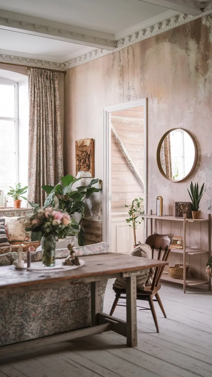 This charming farmhouse embodies the essence of shabby chic, blending rustic elegance with a bohemian spirit. A curated collection of vintage finds and handcrafted details creates a space brimming with warmth and character. The floral patterns, distressed textures, and carefully placed accents tell a story of lived-in beauty. A perfect sanctuary for those who appreciate the beauty of imperfection.