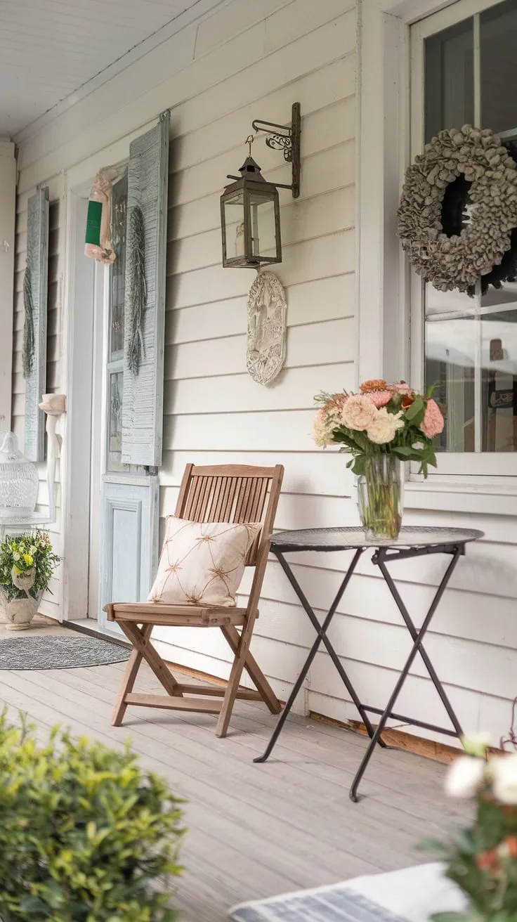 Step onto this charming porch, where weathered wood and blooming flowers create a haven of tranquility. The gentle sway of the hanging lantern adds to the peaceful ambiance, a perfect spot for quiet contemplation and a moment of blissful escape. A simple pleasure, perfectly captured.