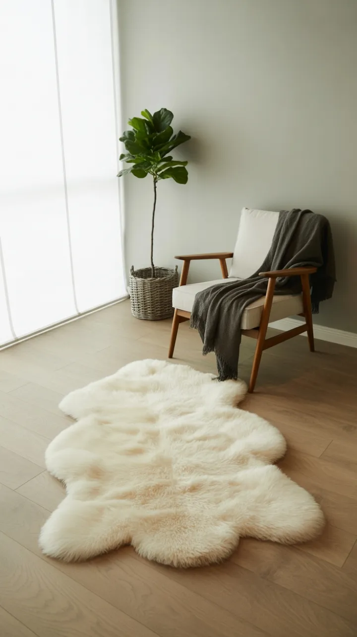 Scandinavian Serenity With Sheepskin and Fiddle Leaf Fig