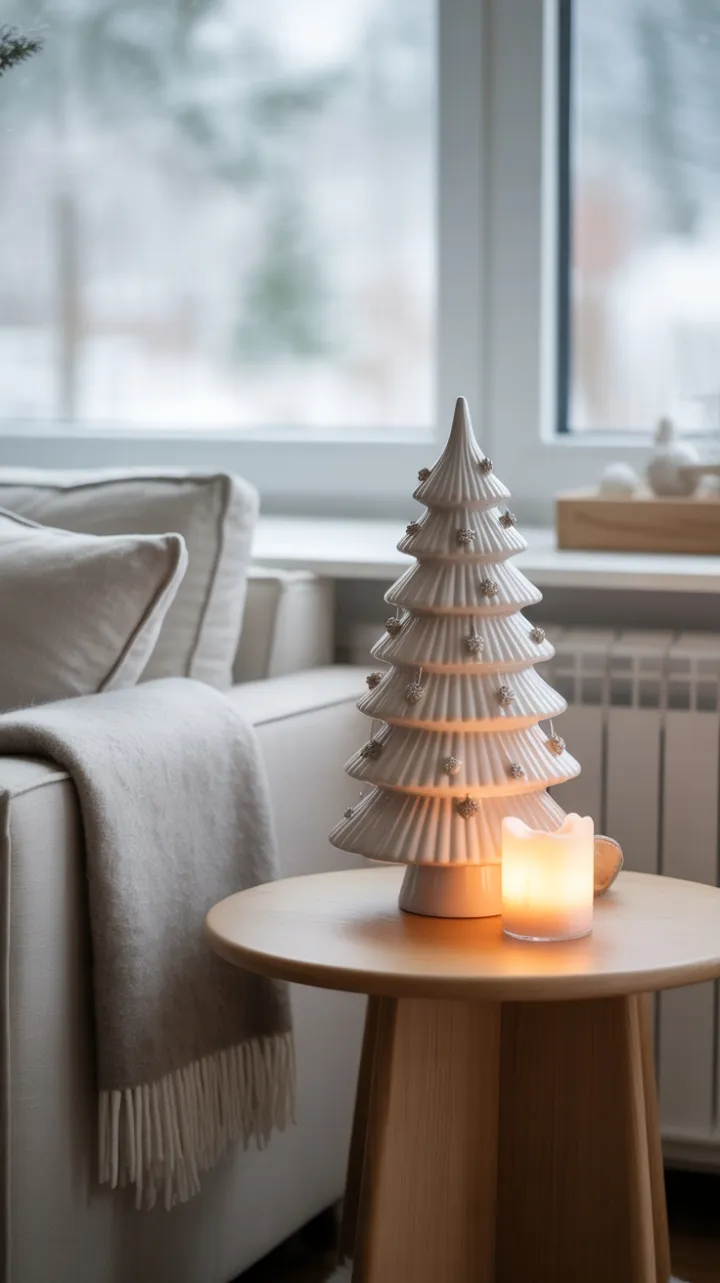 Nordic Calm Ceramic Tree and Winter Glow