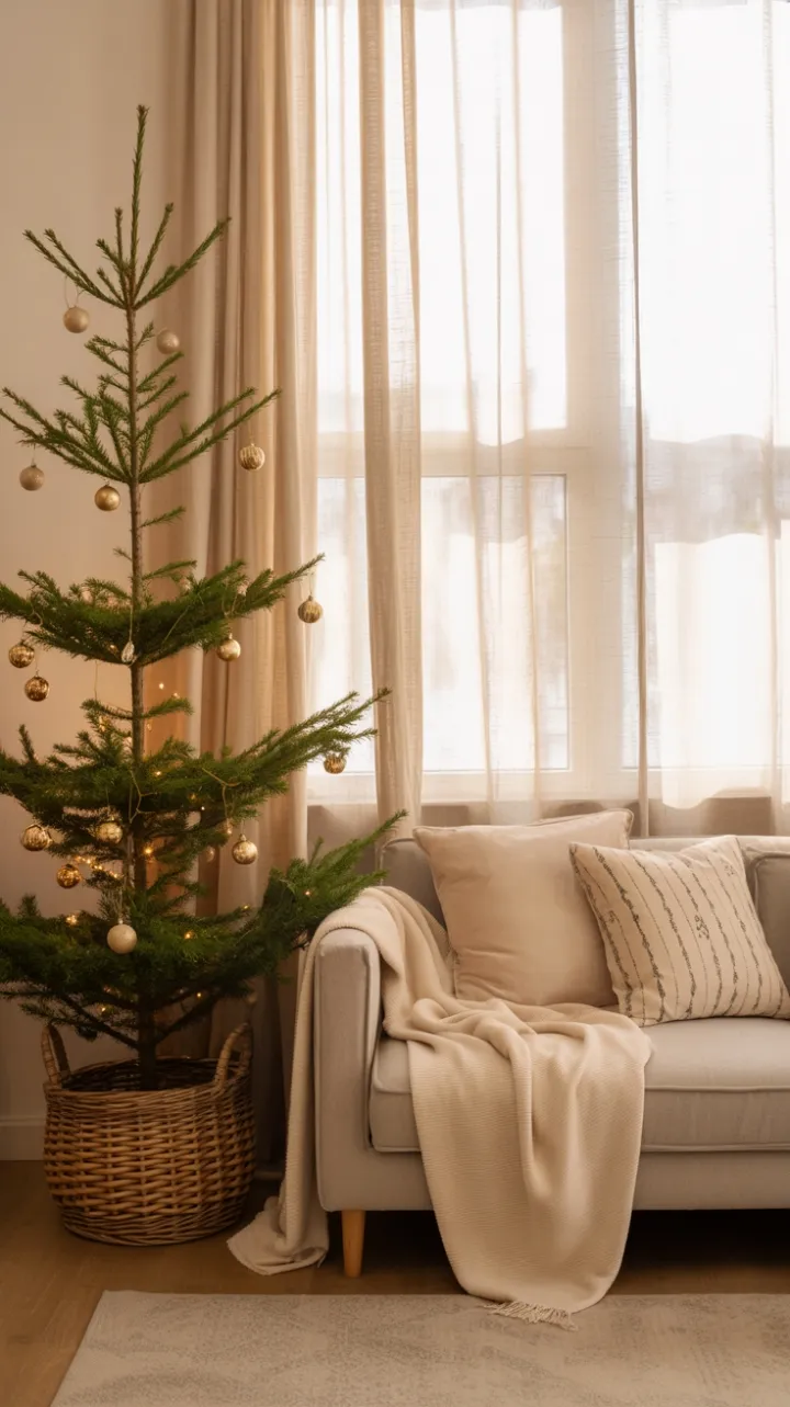 Understated Holiday Calm in Linen, Gold, and Grey
