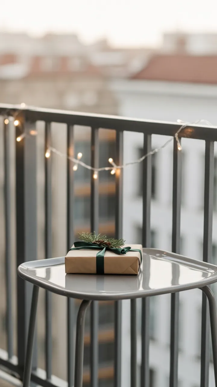 Evergreen Whisper on a Minimalist Winter Balcony