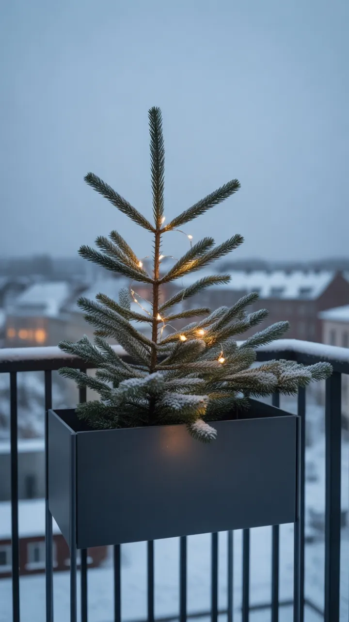Frosted Sprig on a Minimalist Scandinavian Balcony