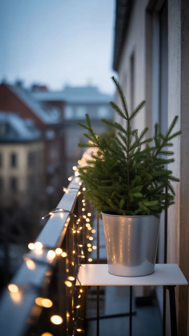Dusk Glow on a Minimalist Scandinavian Balcony
