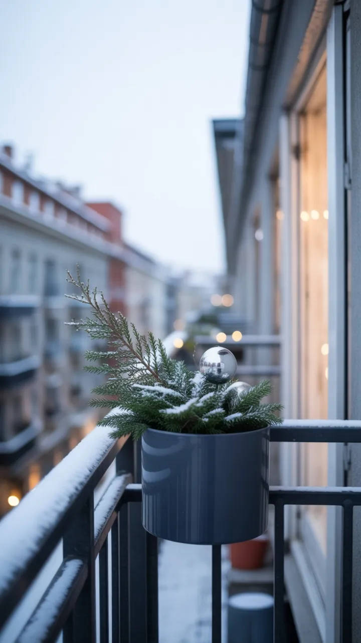 Understated Scandinavian Holiday Balcony