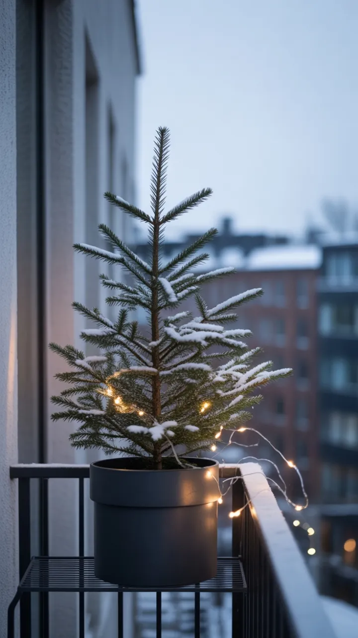 Minimalist Noel on a City Balcony