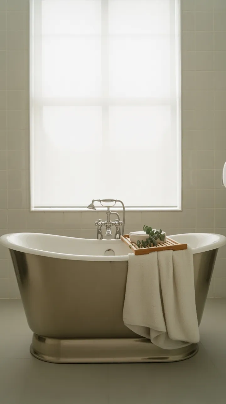 Scandinavian Serenity With Brushed Nickel Tub