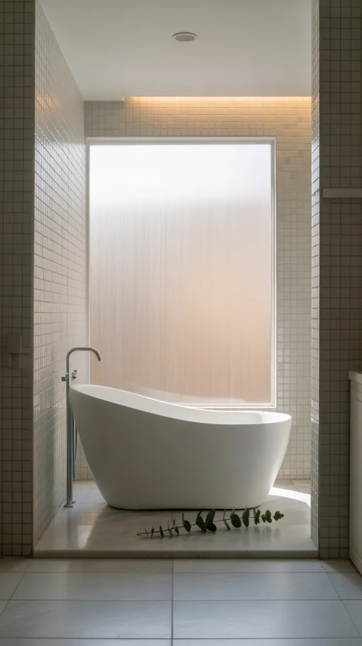 Serene Minimalist Bath of Light and Curve