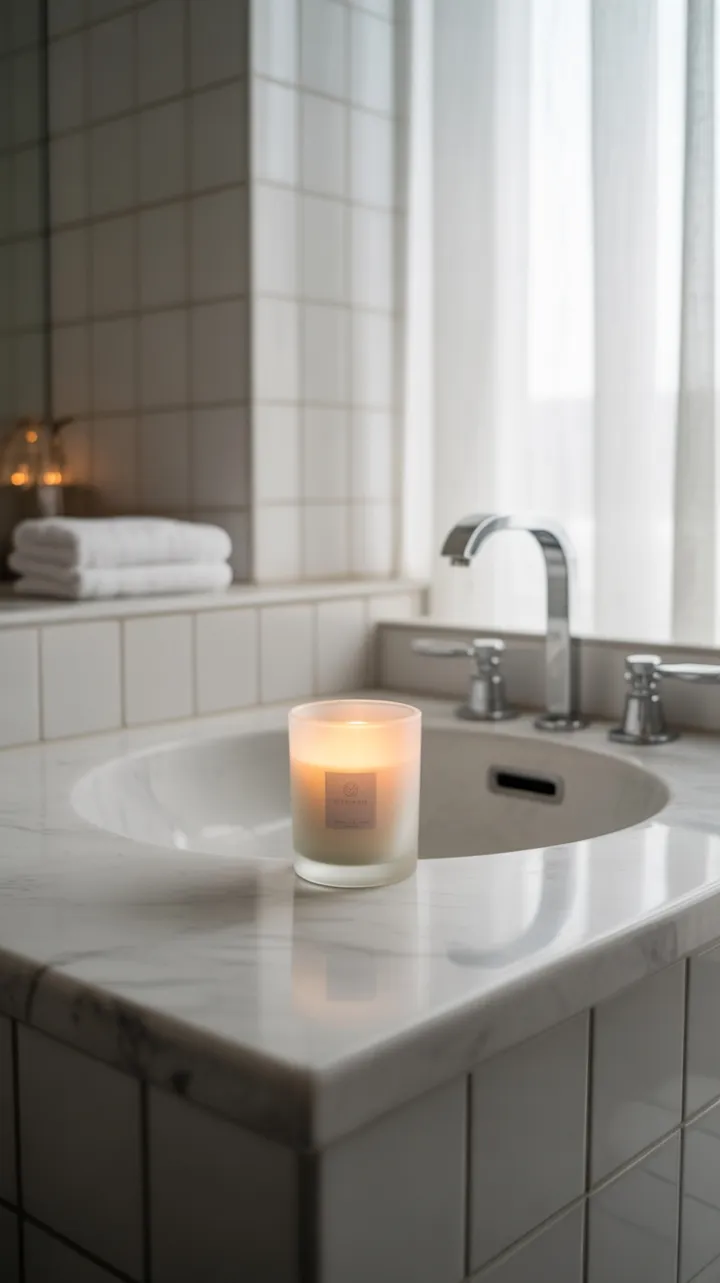 Marble Serenity with a Frosted Glow