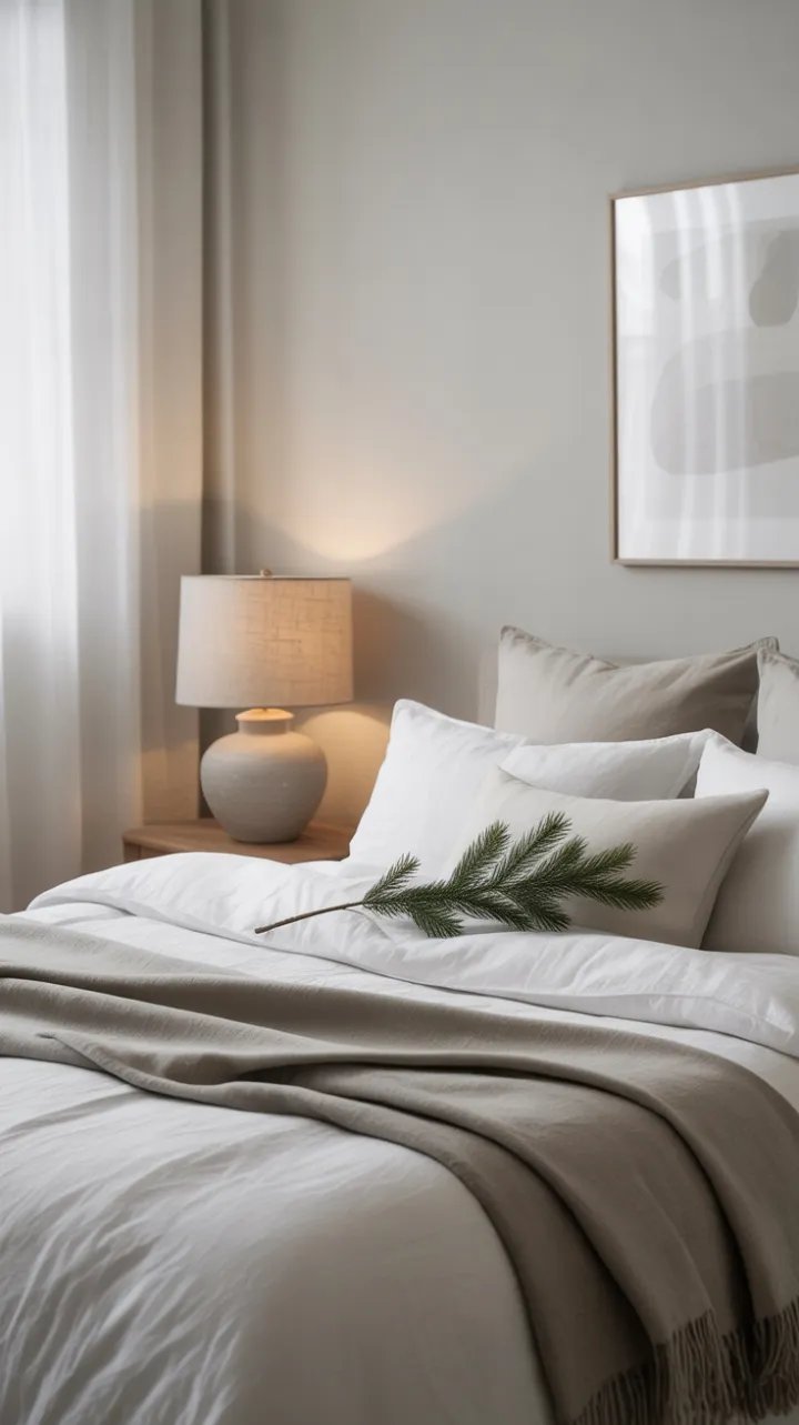 Serene Scandinavian Bedroom in White and Gray