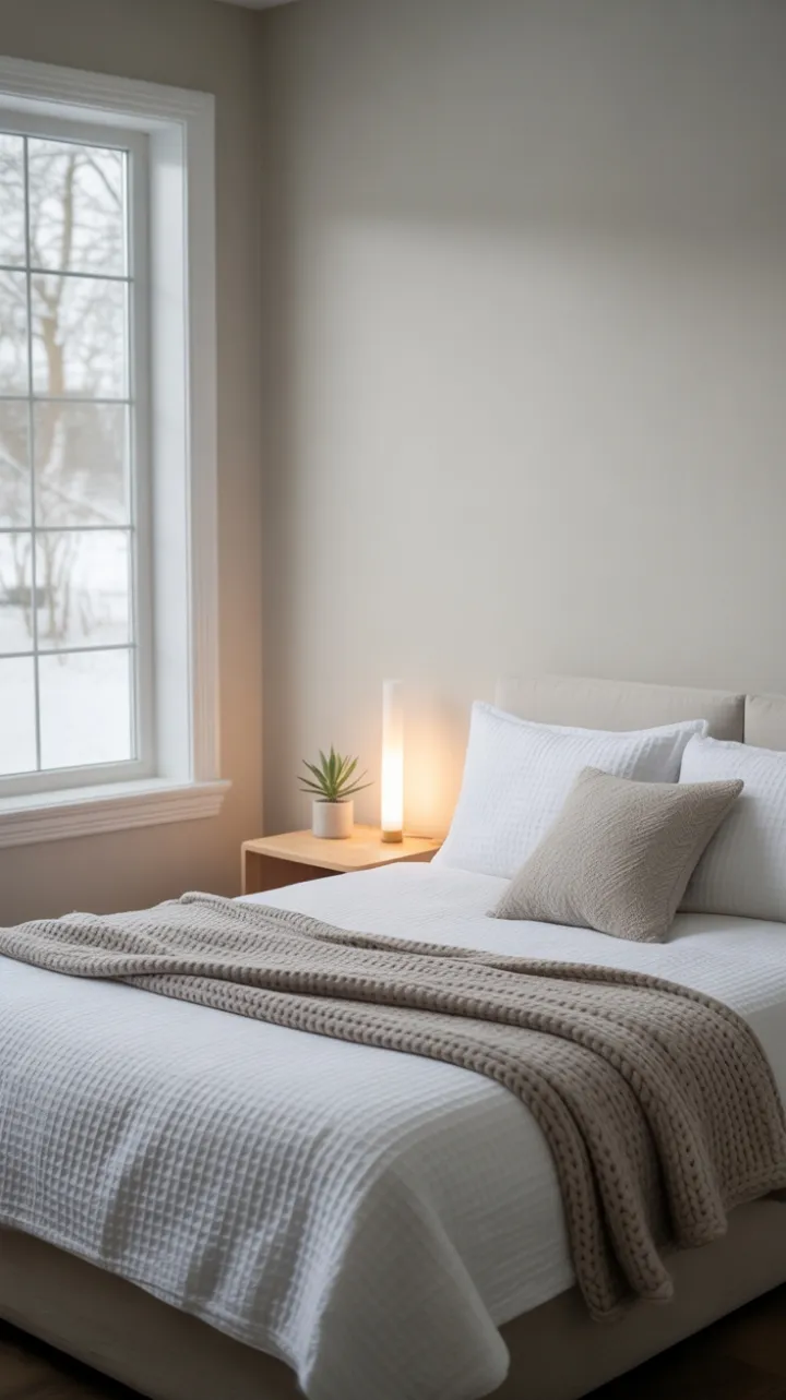 Snowlit Scandinavian Calm with Waffle Weave Linen
