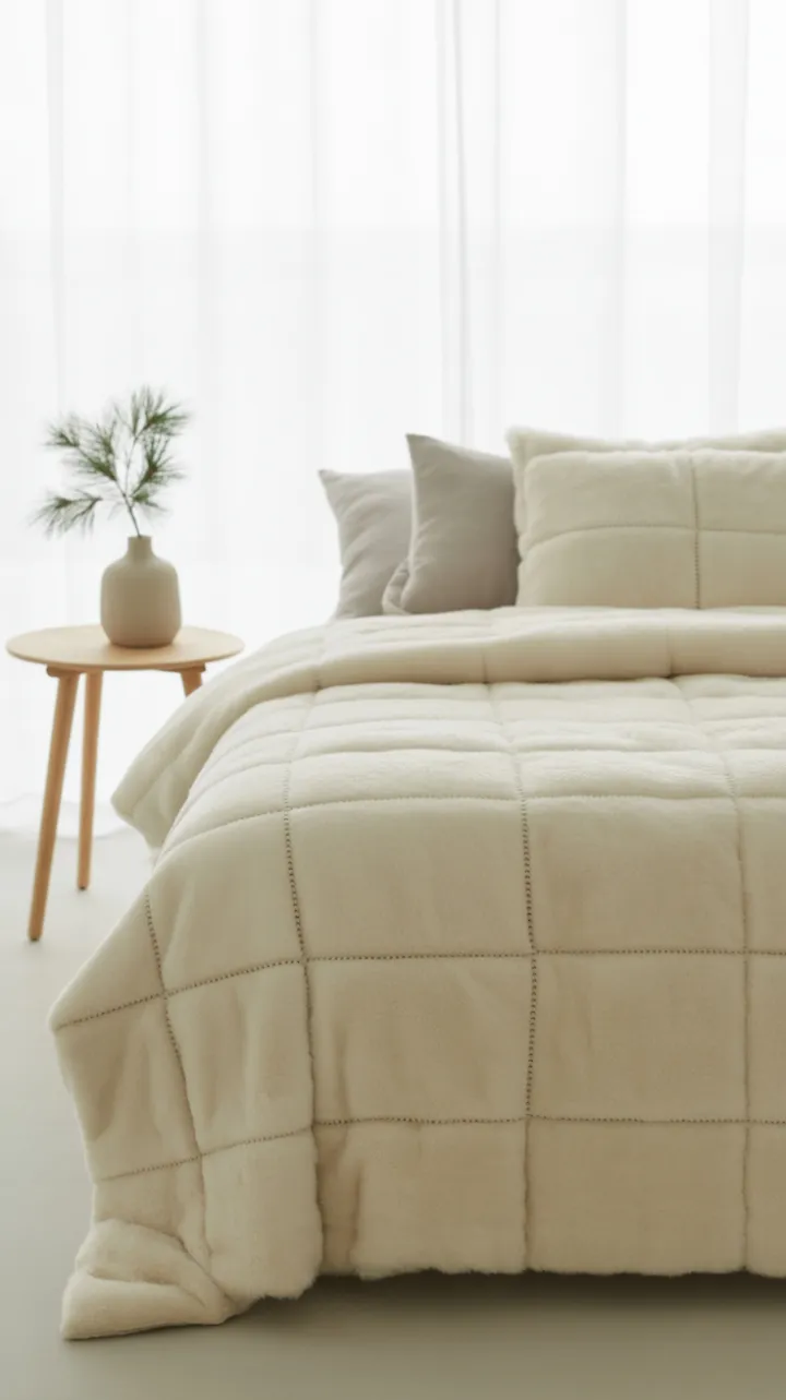 Scandinavian Serenity Ivory Duvet and Birch Accents