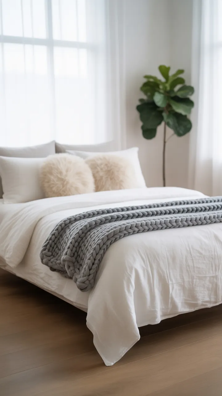 Serene Scandinavian Retreat with Crisp Linen and Chunky Knit