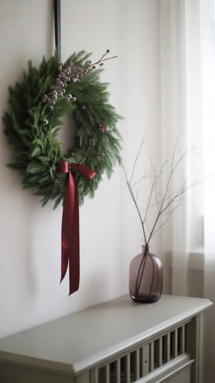 Scandinavian Calm with a Single Red Ribbon