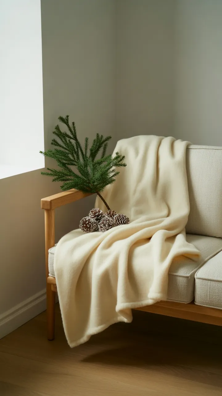 Serene Holiday Minimalism in Cream and Oak