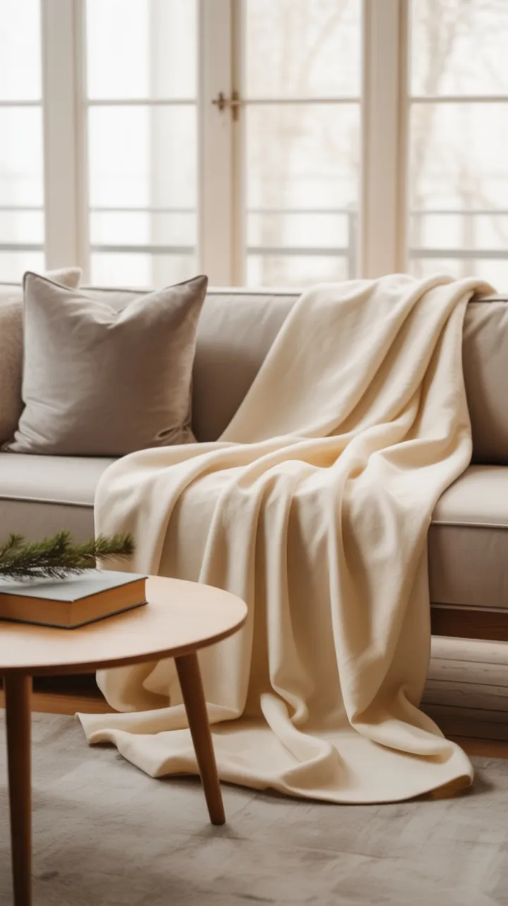 Hygge by the Window — Cream Wool, Dove Gray, Pale Wood
