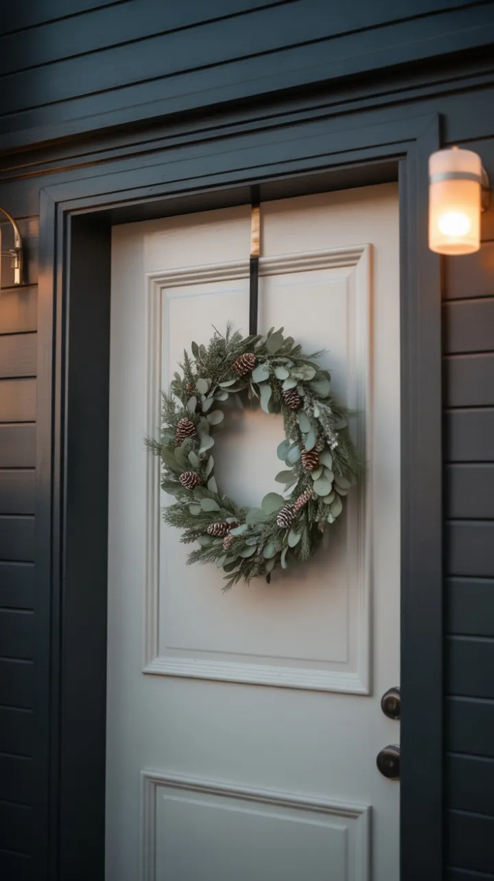 Scandinavian Eucalyptus Wreath in Golden Hour Light