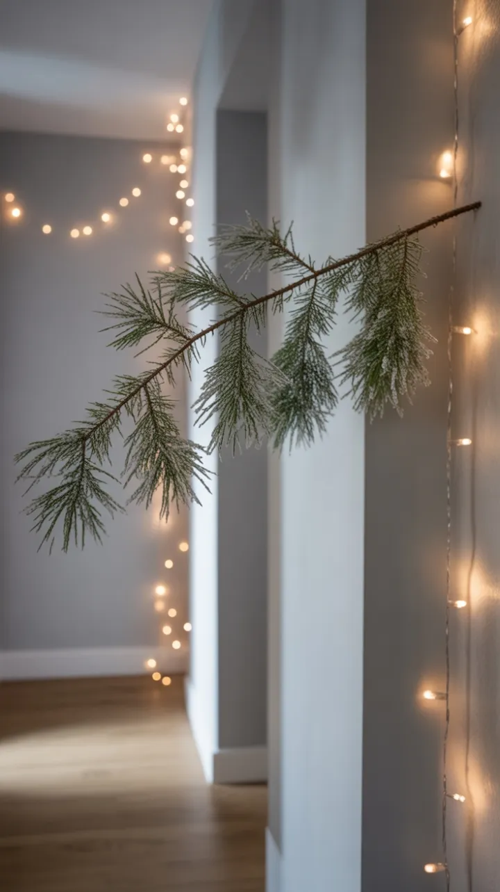 Scandinavian Serenity with Frosted Fir and Warm Light