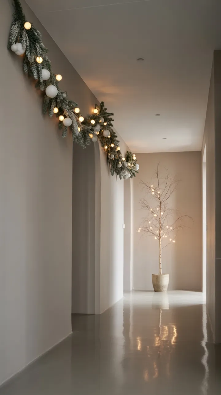 Quiet Holiday Hallway Embracing Scandinavian Minimalism