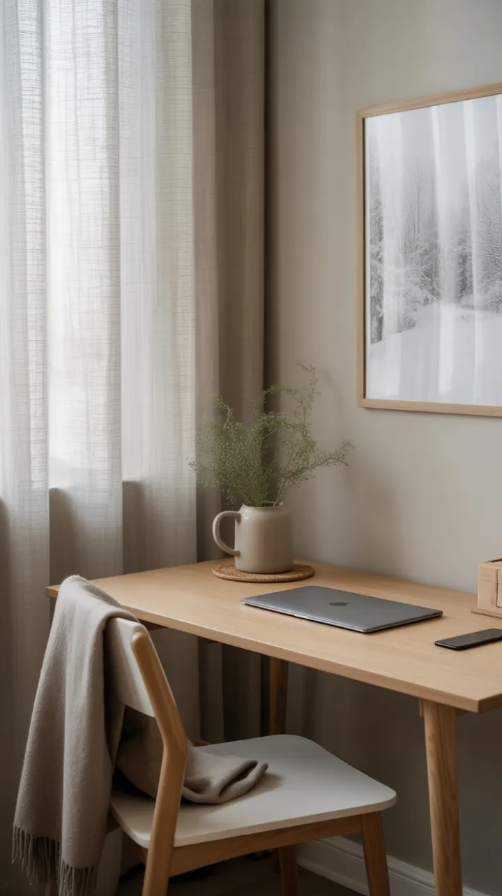 Quiet Productivity Scandinavian Home Office in Soft Neutrals