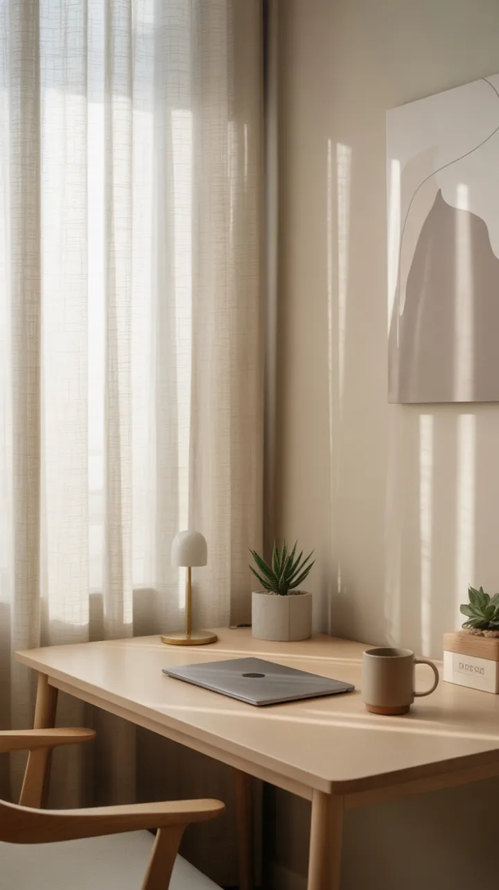 Serene Scandinavian Workspace Bathed in Light
