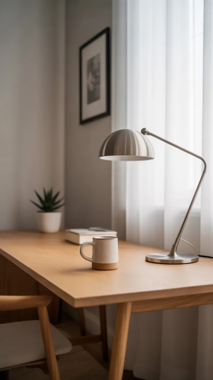 Serene Scandinavian Study in Light Oak