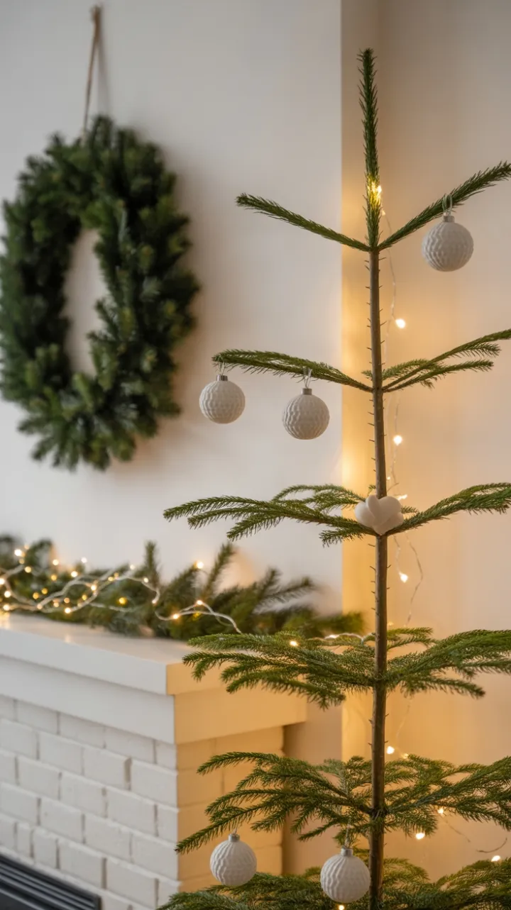 Serene Minimalist Christmas with Warm Lights and Evergreen Calm