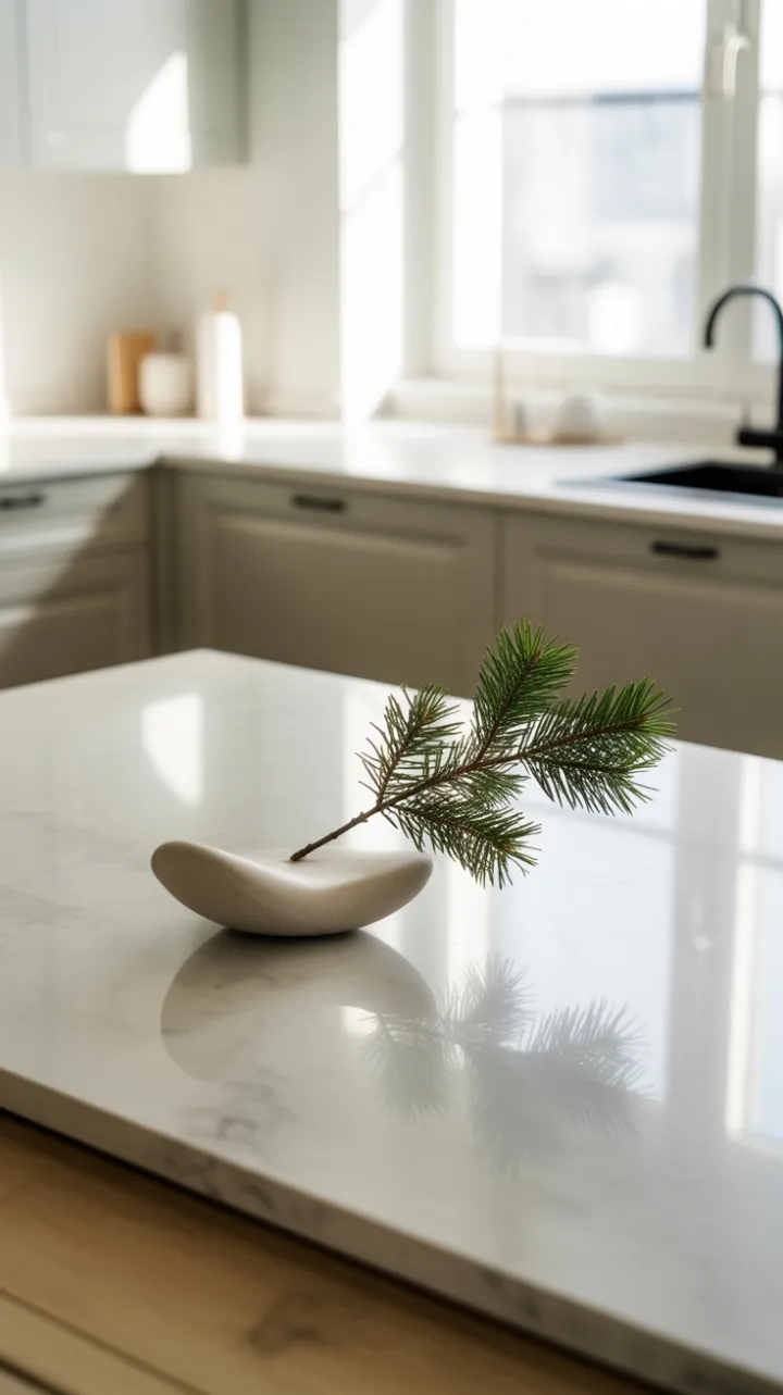 Pristine Marble and Evergreen Simplicity
