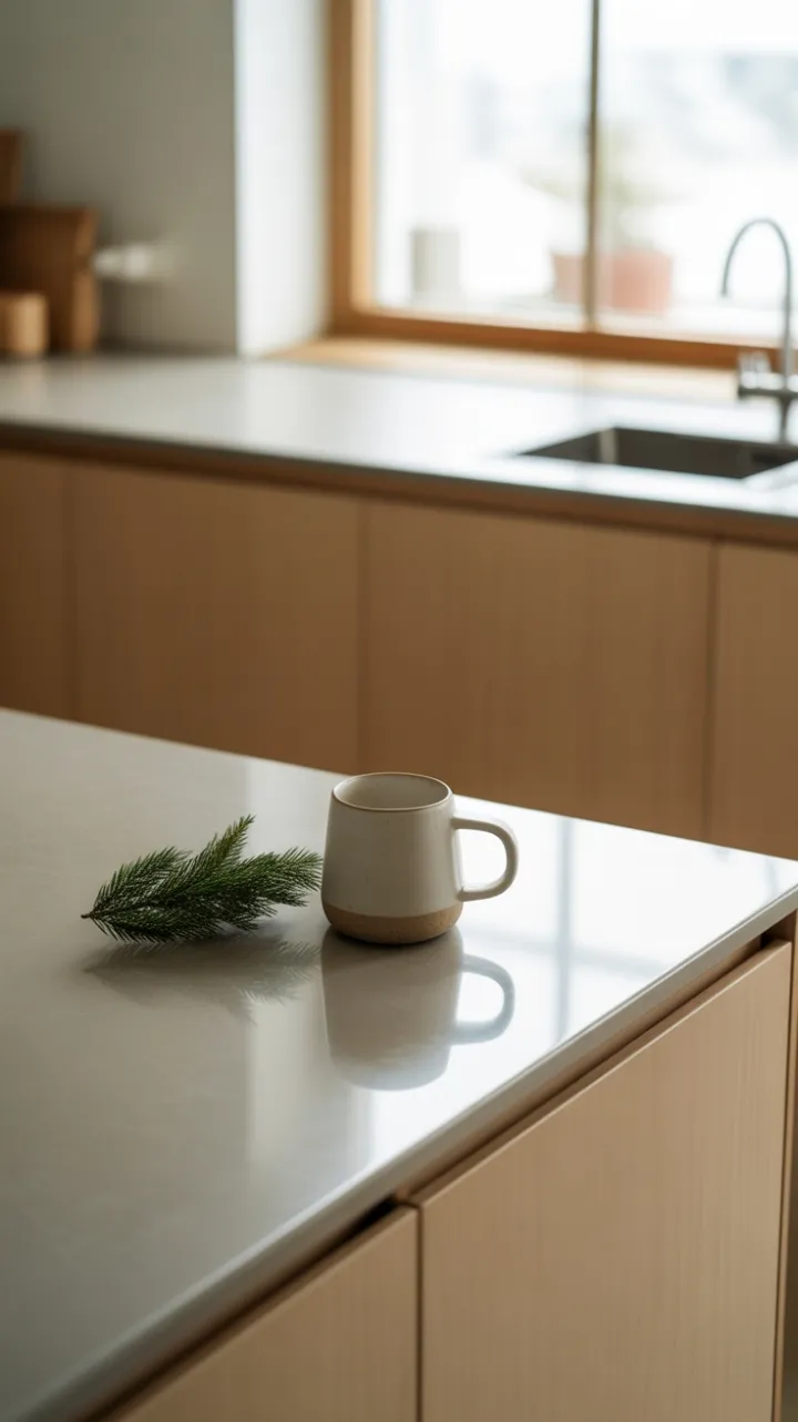 Evergreen Light in a Minimal Scandinavian Kitchen
