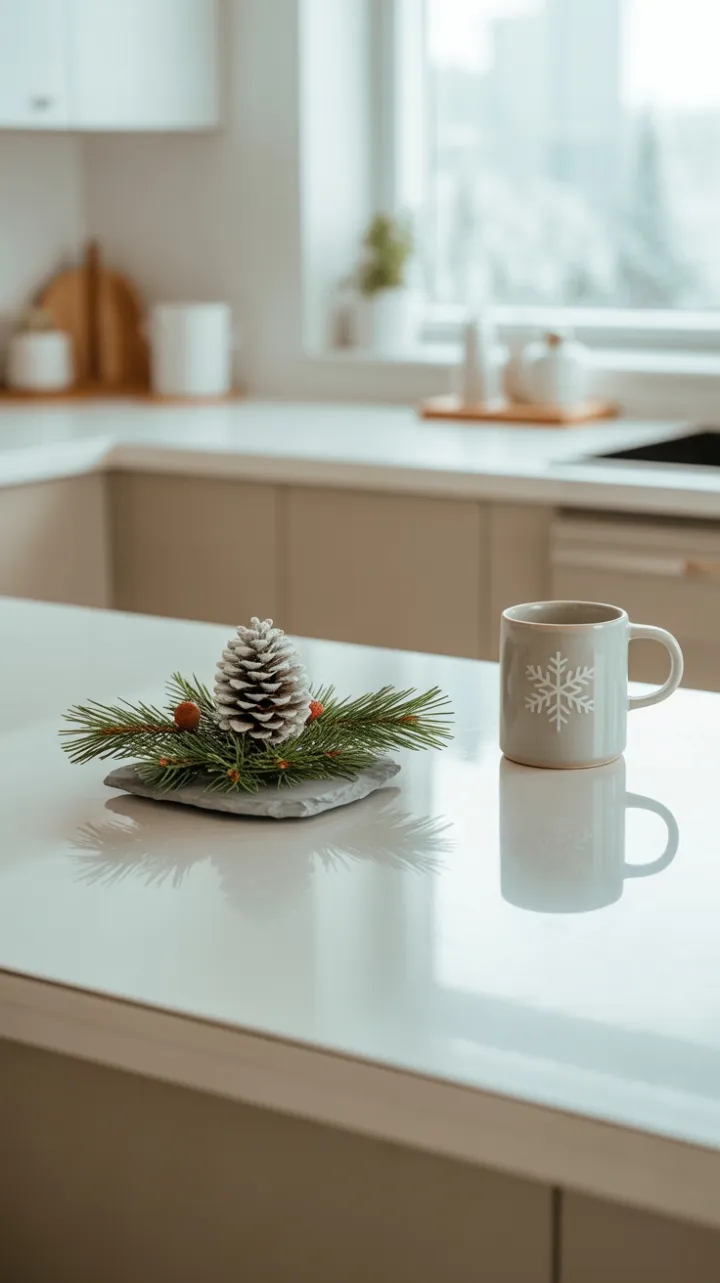 Scandinavian Quiet with a Frosted Pinecone