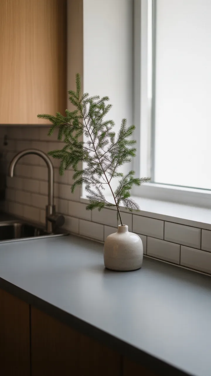 Evergreen Minimalism in a Scandinavian Kitchen