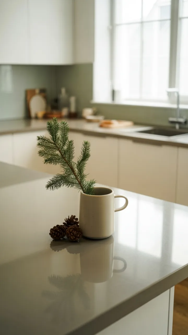 Evergreen Serenity in a Scandinavian Kitchen