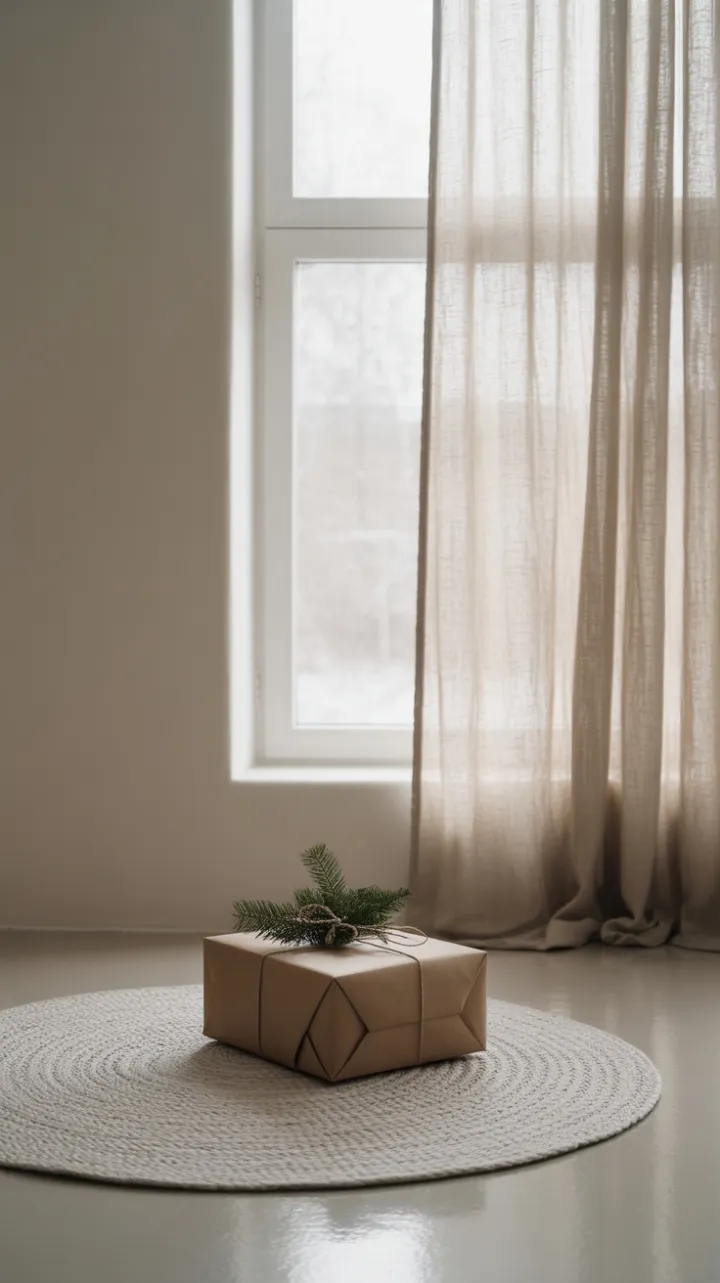 Scandinavian Calm and a Single Wrapped Gift