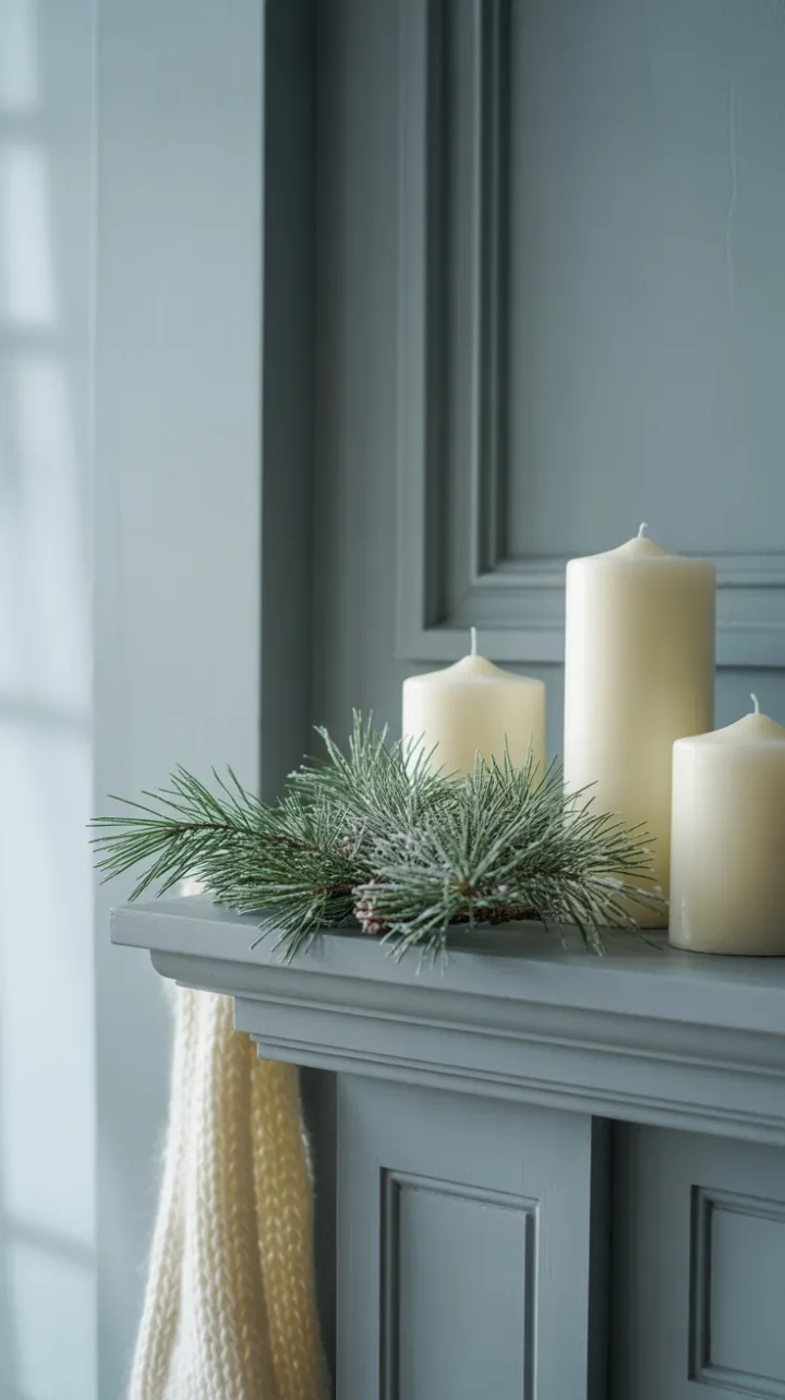 Serene Minimalist Holiday Mantel