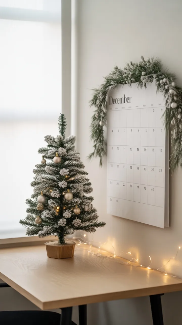 December Light on a Minimalist Holiday Desk