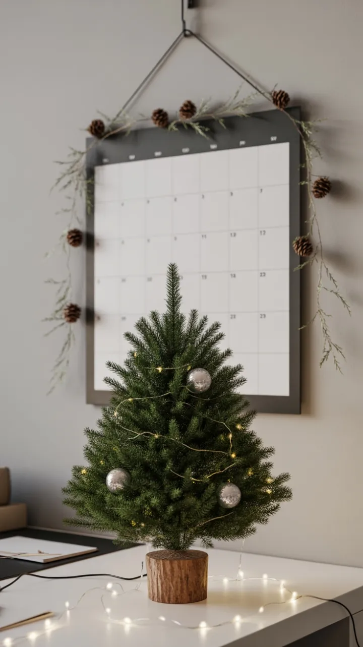 Serene Minimalist Christmas Desk