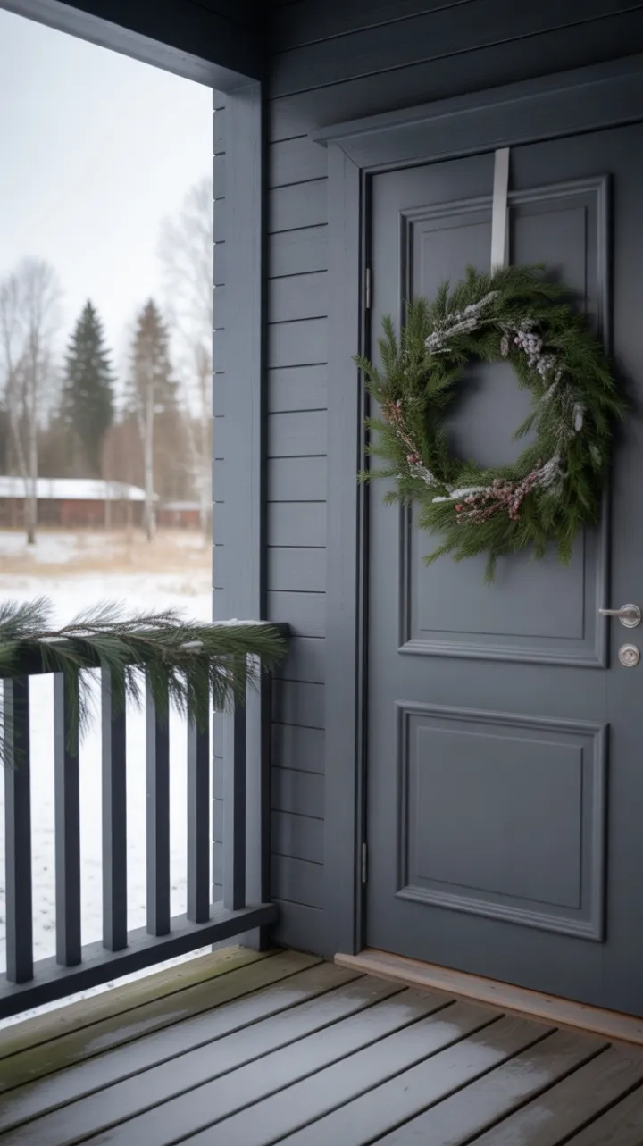 Scandinavian Minimalist Christmas Porch