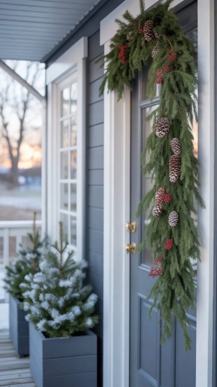 Scandinavian Porch in Winter Serenity