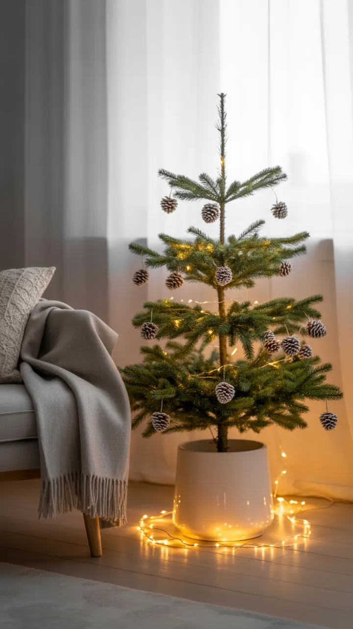 Minimal Scandinavian Holiday Nook Bathed in Soft Light