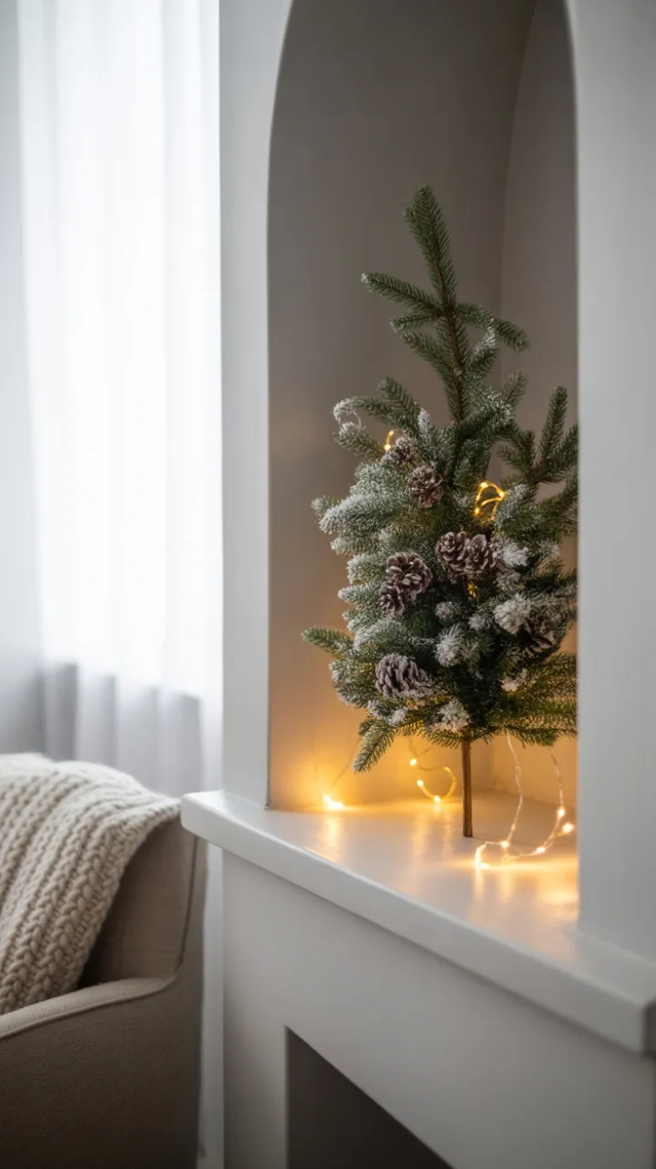 Quiet Nordic Christmas with Frosted Branches and Warm Light