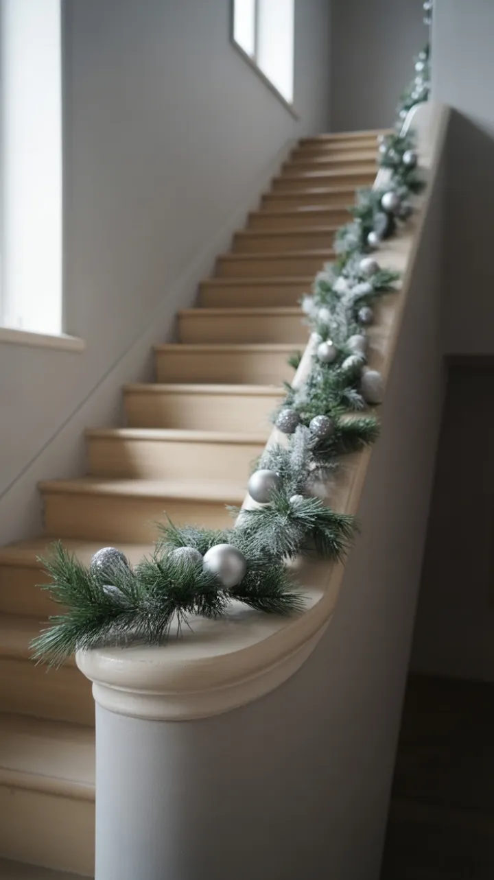 Scandinavian Serenity Draped in Frosted Greenery