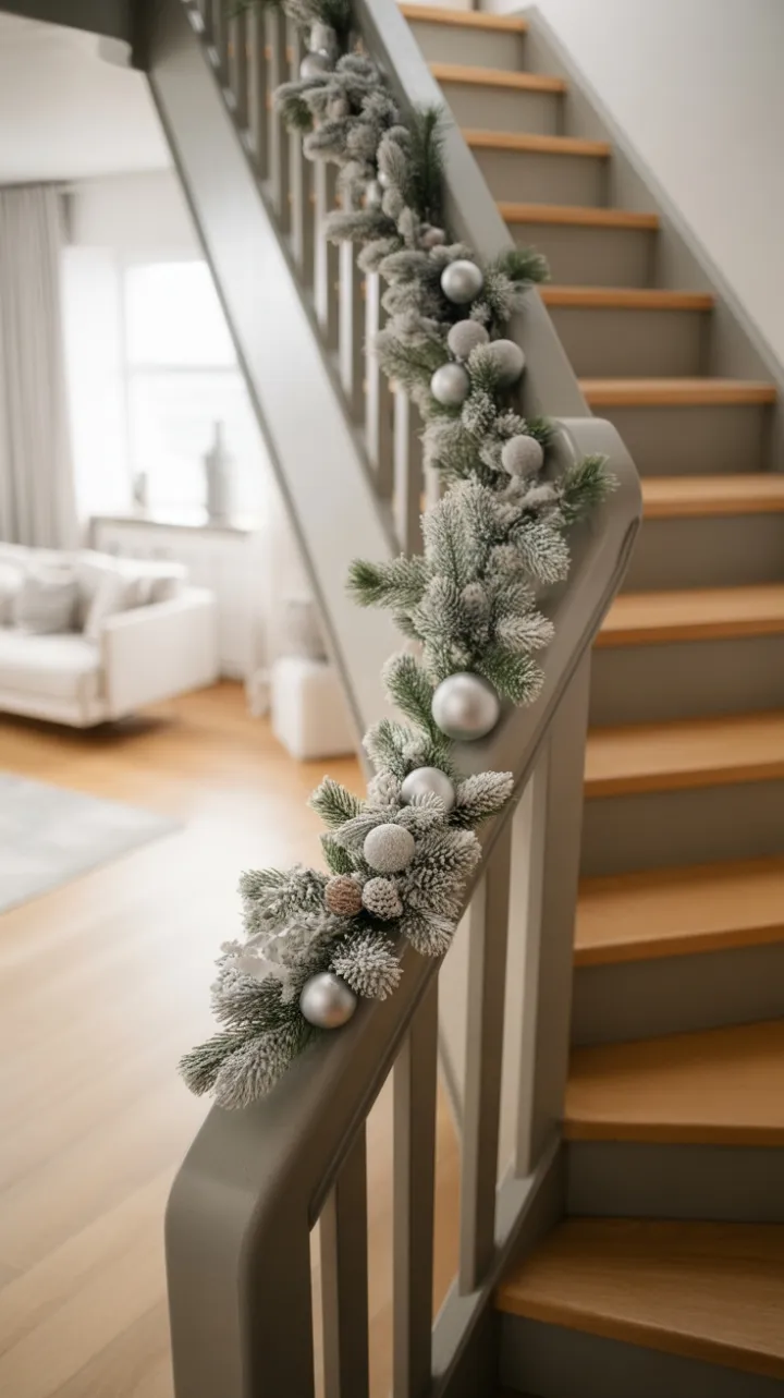 Understated Holiday Elegance on a Scandinavian Stair