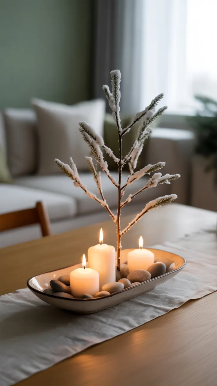 Birch Stone and Candlelight A Minimalist Holiday Table