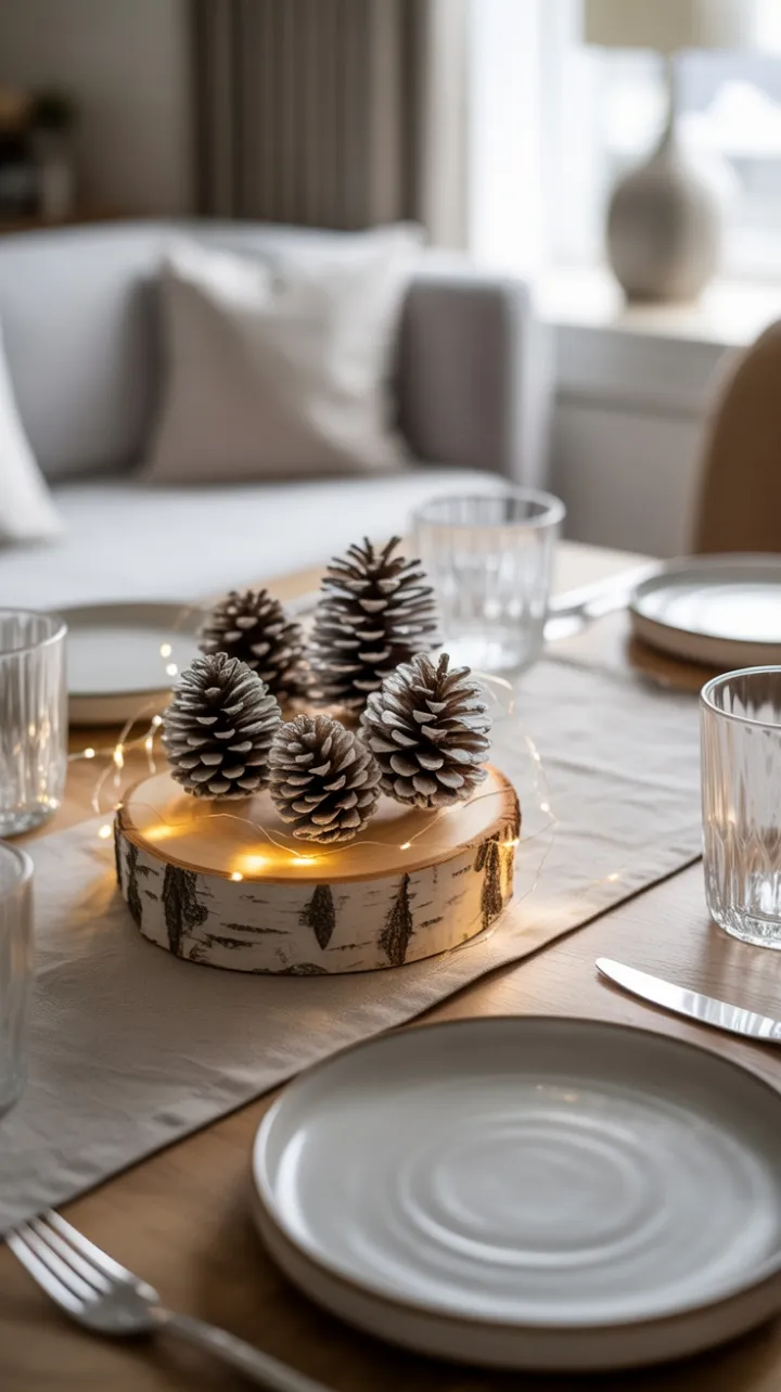 Birchwood Glow Minimalist Holiday Table