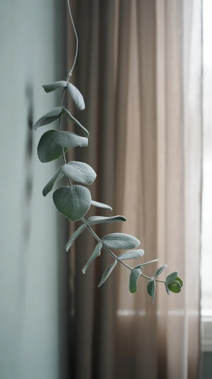 Silvery Eucalyptus Suspended in Scandinavian Light