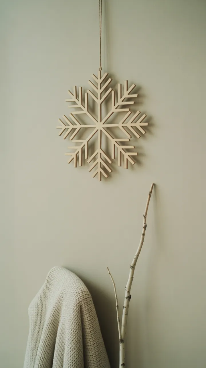 Scandinavian Calm with a Handcrafted Wooden Snowflake