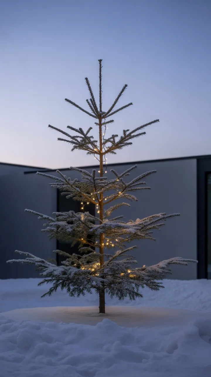 Frosted Evergreen in a Lavender Twilight