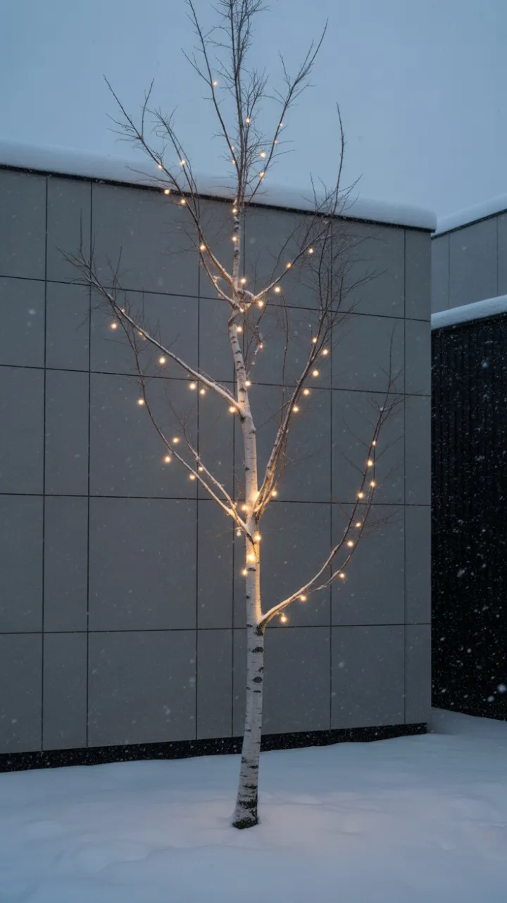 Luminous Birch in a Quiet Scandinavian Yard
