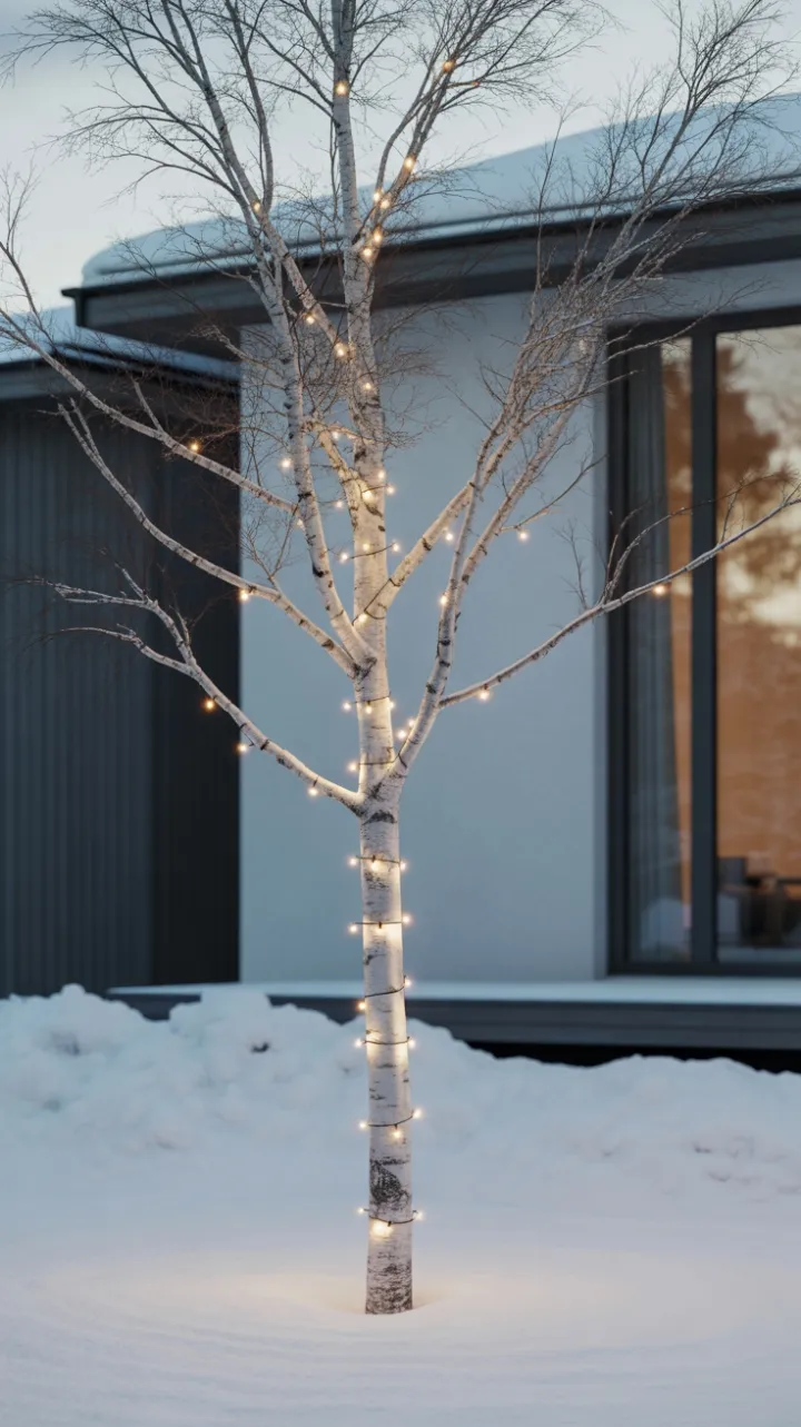 Birch and Glow in a Scandinavian Winter